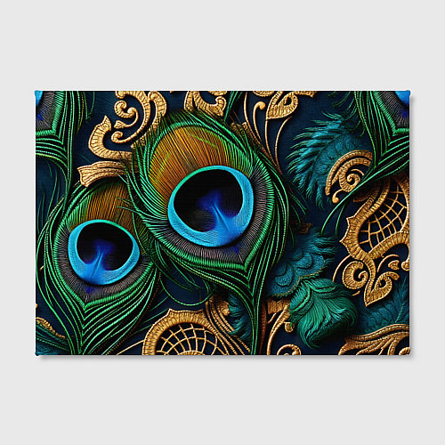 Картина прямоугольная Узоры и перья павлина / 3D-принт – фото 2