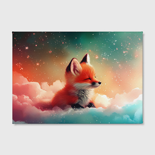 Картина прямоугольная Милый лисенок спит на облаке / 3D-принт – фото 2