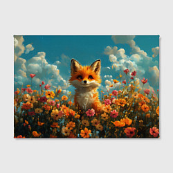 Холст прямоугольный Лисица в цветочном поле, цвет: 3D-принт — фото 2