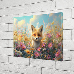 Холст прямоугольный Лиса в цветочном поле, цвет: 3D-принт — фото 2