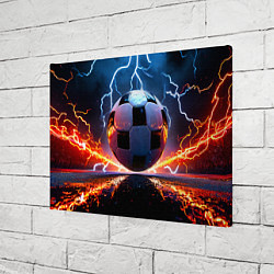Холст прямоугольный Футбольный мяч в молниях, цвет: 3D-принт — фото 2