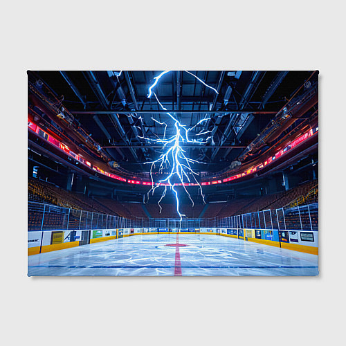 Картина прямоугольная Удар молнии в хоккейную площадку / 3D-принт – фото 2