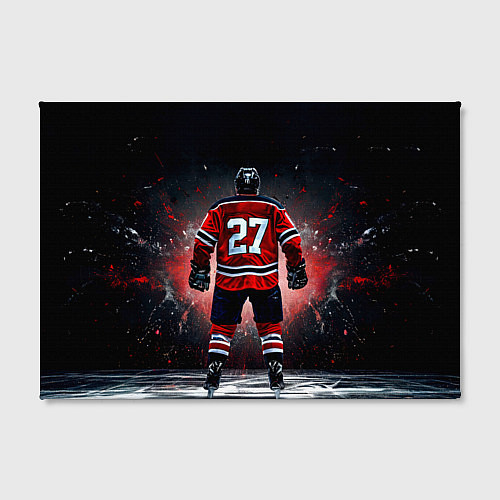 Картина прямоугольная Хоккеист на черном / 3D-принт – фото 2