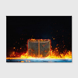 Холст прямоугольный Хоккейные ворота в огне, цвет: 3D-принт — фото 2