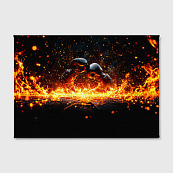 Холст прямоугольный Кикбоксеркие перчатки в огне, цвет: 3D-принт — фото 2