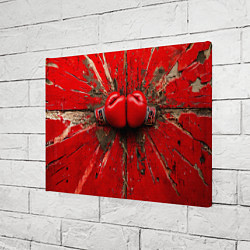 Холст прямоугольный Кикбоксеркие перчатки в красном, цвет: 3D-принт — фото 2