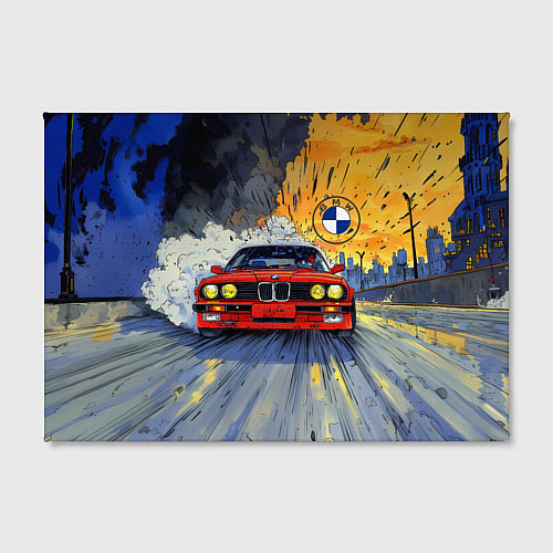 Картина прямоугольная Красная BMW на скорости / 3D-принт – фото 2