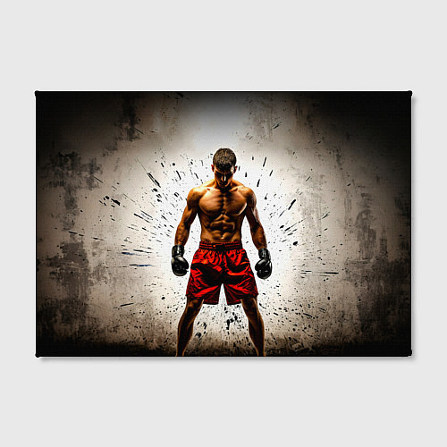 Картина прямоугольная Боксер в красном / 3D-принт – фото 2
