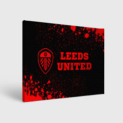 Холст прямоугольный Leeds United - red gradient по-горизонтали, цвет: 3D-принт