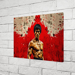 Холст прямоугольный Брюс Ли на красном, цвет: 3D-принт — фото 2