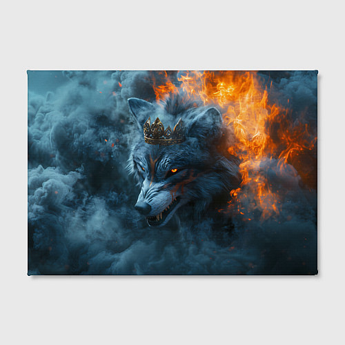 Картина прямоугольная Волк в короне в огне / 3D-принт – фото 2