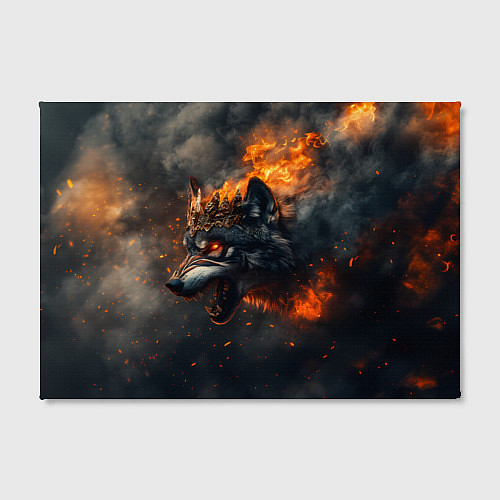 Картина прямоугольная Волк в огне и дыме / 3D-принт – фото 2