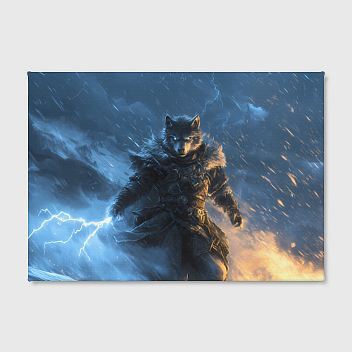 Картина прямоугольная Волк и молния / 3D-принт – фото 2