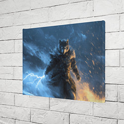 Холст прямоугольный Волк и молния, цвет: 3D-принт — фото 2
