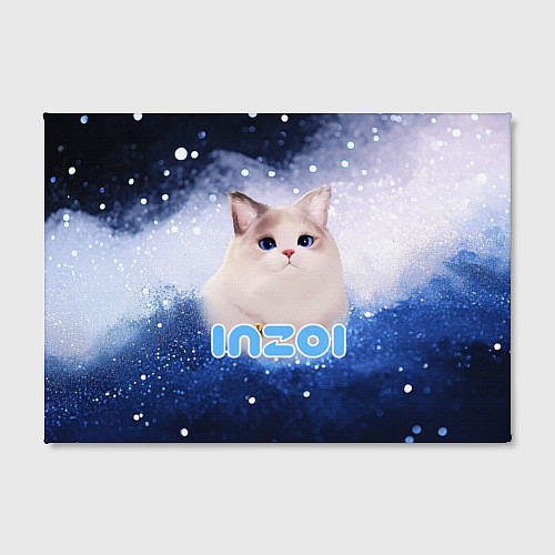 Картина прямоугольная Inzoi логотип с белой кошечкой / 3D-принт – фото 2