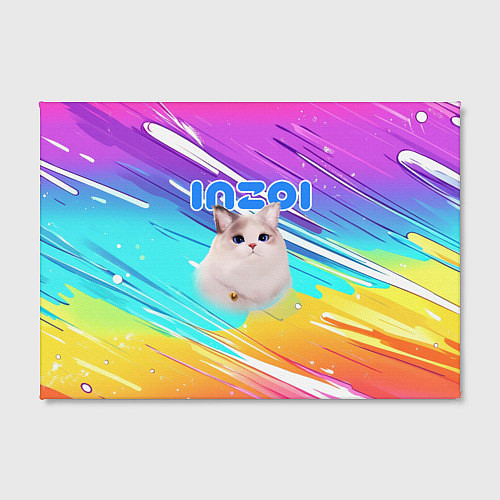 Картина прямоугольная Inzoi кошечка на радужном фоне / 3D-принт – фото 2