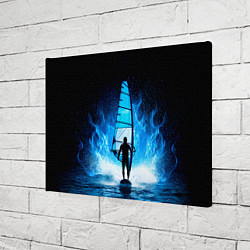 Холст прямоугольный Виндсерфер в синем пламени, цвет: 3D-принт — фото 2