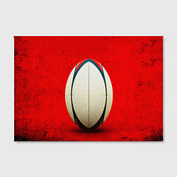 Холст прямоугольный Мяч для регби на красном, цвет: 3D-принт — фото 2