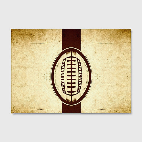 Картина прямоугольная Мяч регби на бежевом / 3D-принт – фото 2