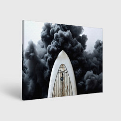 Холст прямоугольный Сапборд в черном дыму, цвет: 3D-принт