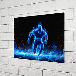Холст прямоугольный Спринтер в синем пламени, цвет: 3D-принт — фото 2