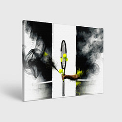 Холст прямоугольный Ракетка в черном дыму, цвет: 3D-принт