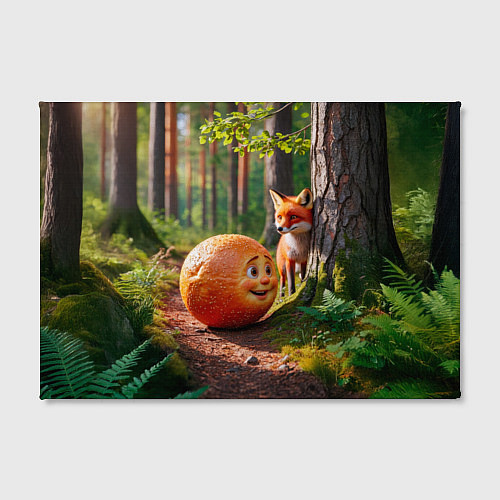 Картина прямоугольная Колобок и лиса / 3D-принт – фото 2