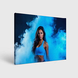 Холст прямоугольный Фитоняшка в синем дыму, цвет: 3D-принт