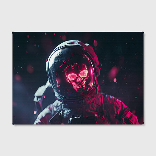 Картина прямоугольная Красный череп в скафандре космонавта / 3D-принт – фото 2