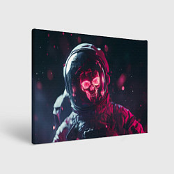 Холст прямоугольный Красный череп в скафандре космонавта, цвет: 3D-принт
