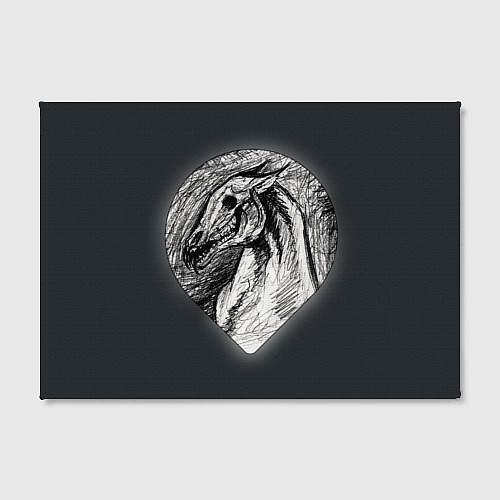 Картина прямоугольная Черепа лошадей - эскиз / 3D-принт – фото 2