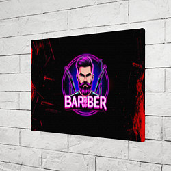 Холст прямоугольный Барбер неон, цвет: 3D-принт — фото 2