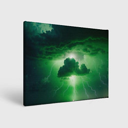 Холст прямоугольный Зелёный гром, цвет: 3D-принт