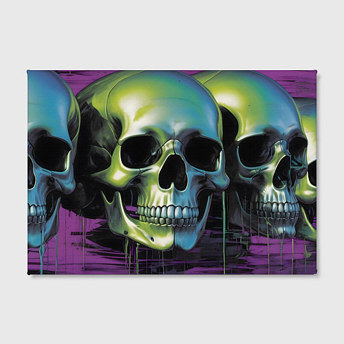 Картина прямоугольная Черепа отливающие неоном / 3D-принт – фото 2