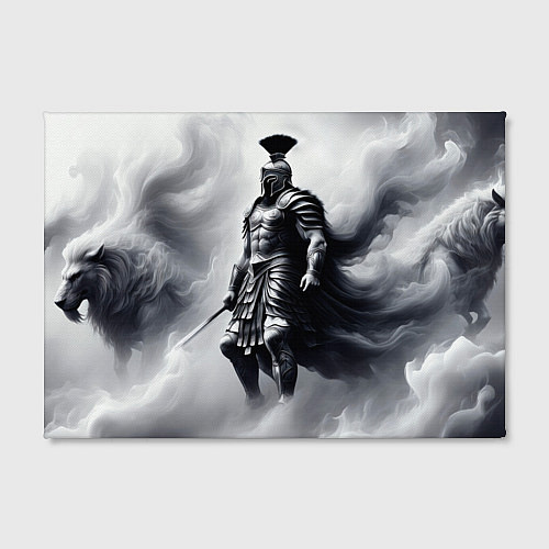 Картина прямоугольная Спартанский воин среди львов / 3D-принт – фото 2