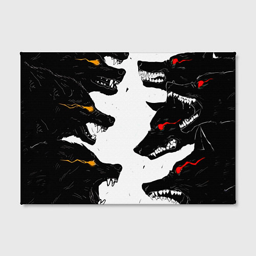 Картина прямоугольная Волки со светящимися глазами / 3D-принт – фото 2