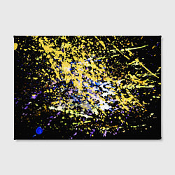 Холст прямоугольный Желто синяя краска на черном, цвет: 3D-принт — фото 2