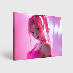 Картина прямоугольная Аниме девушка в розовом белье