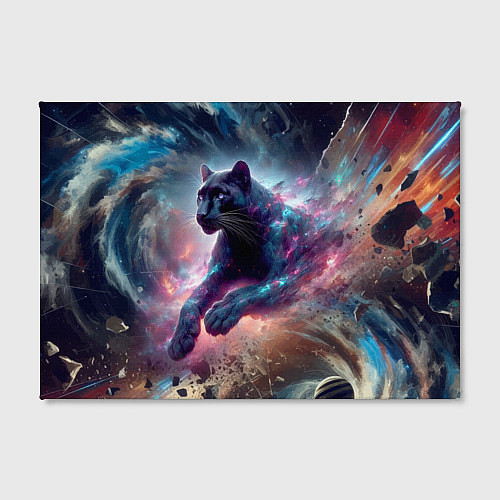 Картина прямоугольная Космическая пантера - нейроарт / 3D-принт – фото 2