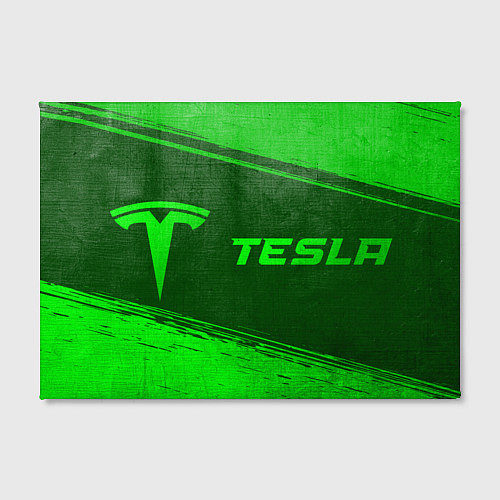 Картина прямоугольная Tesla - green gradient по-горизонтали / 3D-принт – фото 2