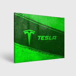 Холст прямоугольный Tesla - green gradient по-горизонтали, цвет: 3D-принт