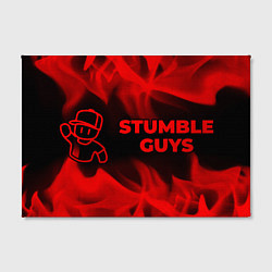 Холст прямоугольный Stumble Guys - red gradient по-горизонтали, цвет: 3D-принт — фото 2