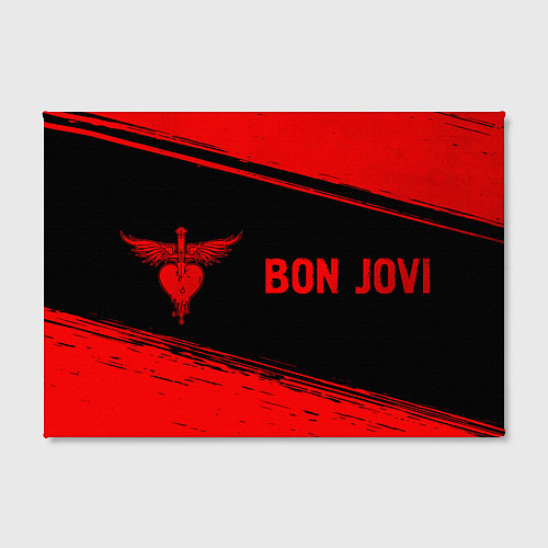 Картина прямоугольная Bon Jovi - red gradient по-горизонтали / 3D-принт – фото 2