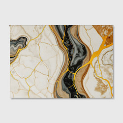 Холст прямоугольный Золотистые прожилки в мраморе, цвет: 3D-принт — фото 2