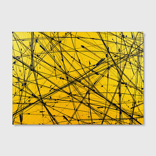 Картина прямоугольная Черные штрихи на желтом / 3D-принт – фото 2