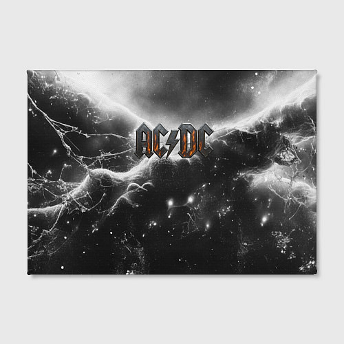 Картина прямоугольная ACDC металлический лого черно-белая текстура / 3D-принт – фото 2