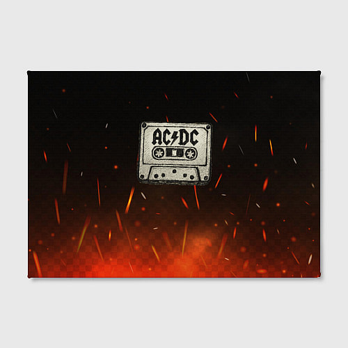 Картина прямоугольная ACDC лого на кассете / 3D-принт – фото 2