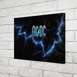 Холст прямоугольный ACDC логотип ледяной с молнией, цвет: 3D-принт — фото 2