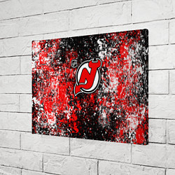 Холст прямоугольный New Jersey Devils NHL black, цвет: 3D-принт — фото 2