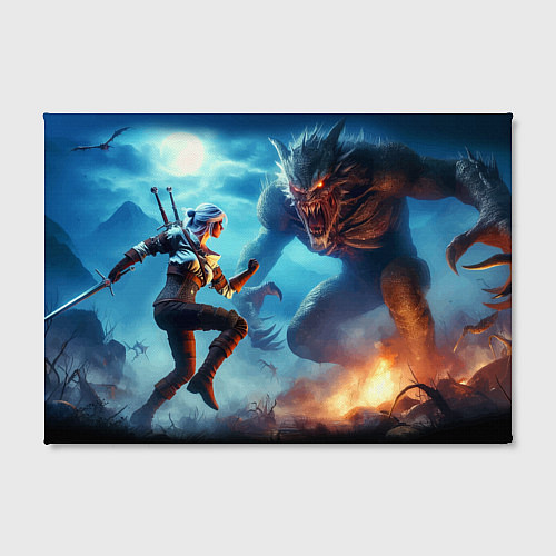 Картина прямоугольная Ciris battle with the dark monster - the Witcher 4 / 3D-принт – фото 2